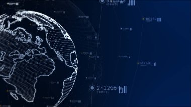 Teknoloji ağı ve veri bağlantısı. Toprak eleman döşenmiş 