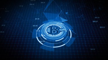 Dijital siber alemde Bitcoin para birimi işareti, İş ve Techno