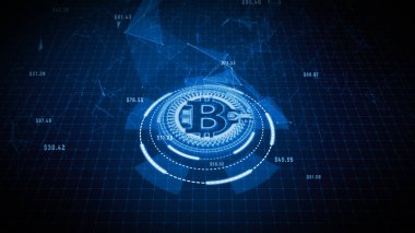 Dijital siber alemde Bitcoin para birimi işareti, İş ve Techno