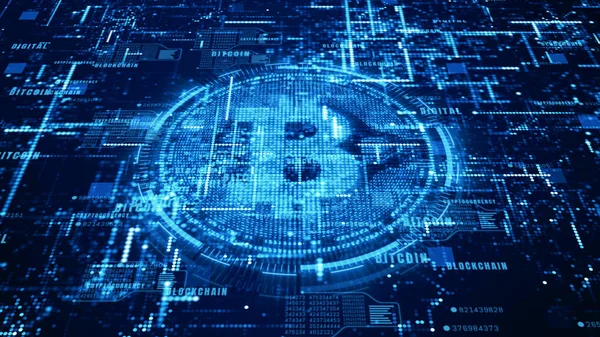 Bitcoin para birimi dijital siber, dünya m için ağ işareti