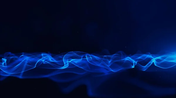 Abstract Blue Color Digital Particles With Bokeh and Light Backg — Stock Photo, Image