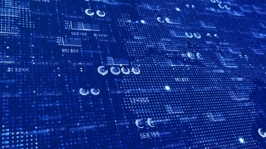 Hud ve metin elemanları infografik dijital veri soyut hareket b