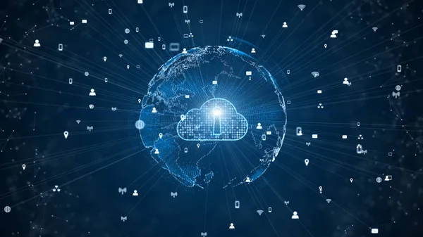 Sichere Datennetzwerke digitale Cloud Computing Cyber-Sicherheit conce — Stockfoto