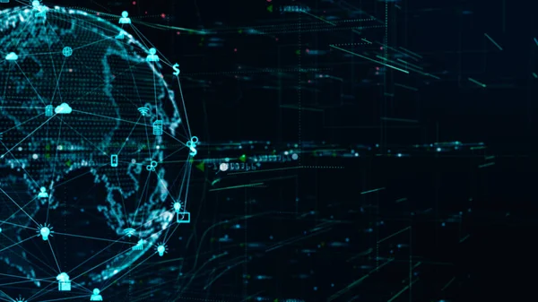 Technology Network Data Connection, Digital Network and Cyber Se