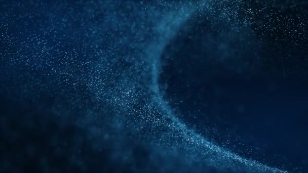 Partículas Digitais Abstratas Fluem Com Luz Tecnologia Ciência Engenharia Fundo — Vídeo de Stock