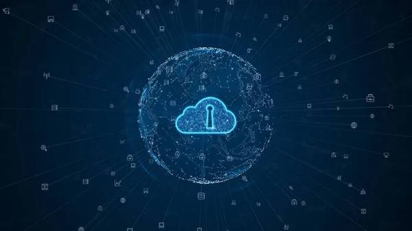 Computación Nube Digital Seguridad Cibernética Protección Red Datos Digital Comunicación — Foto de Stock