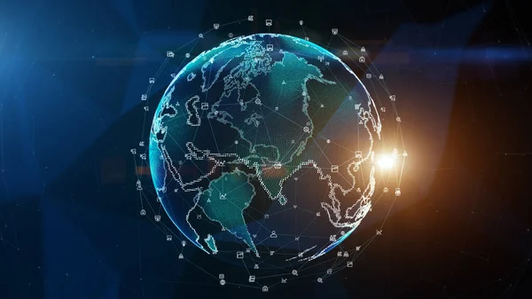 Technologie Netzwerk Datenverbindung Digitales Datennetzwerk Und Cyber Sicherheitskonzept Zukunftstechnologie Digitaler — Stockfoto