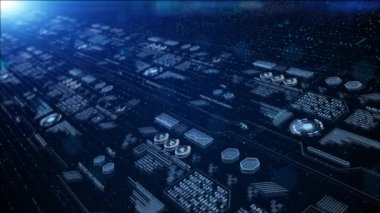 Hi-Tech dijital görüntü holografik bilgileri, Dijital siber uzay, Teknoloji dijital veri bağlantısı soyut arkaplan.