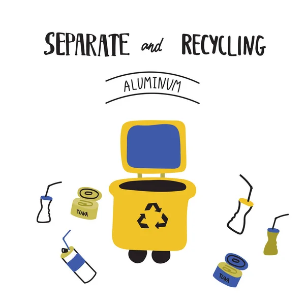 廃棄物とリサイクルを分離 — ストックベクタ