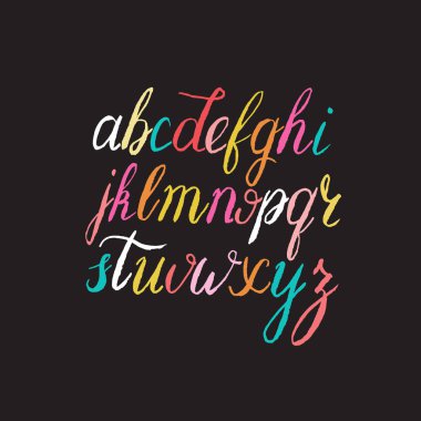 Kart, poster, kitap için sevimli el çizimi alfabe.