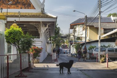 Bangkok, Tayland - 03 Şubat 2019 - Bangkok şehir, Tayland sokak