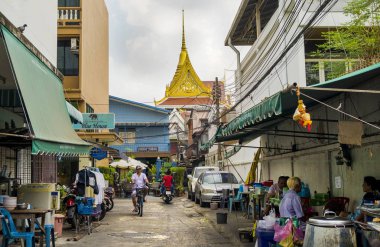 Bangkok, Tayland - 02 Şubat 2019 - Bangkok city, Tayland caddesi.
