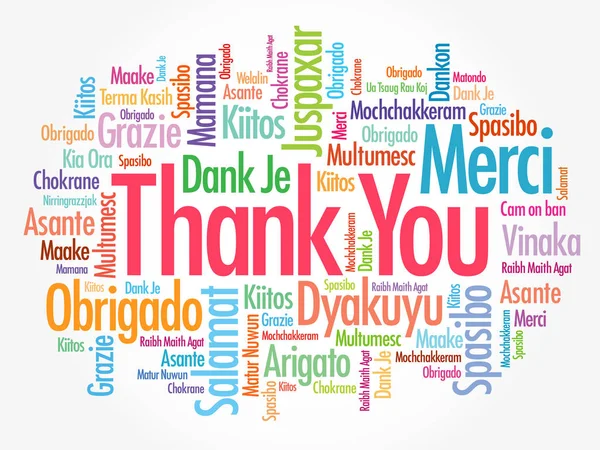 Σας Ευχαριστώ Σύννεφο Λέξη Διαφορετικές Γλώσσες Φόντο Έννοια — Διανυσματικό Αρχείο