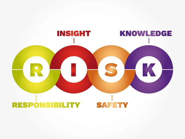 Risk Responsibility Insight Safety Knowledge Acronim Business Concept — Wektor stockowy