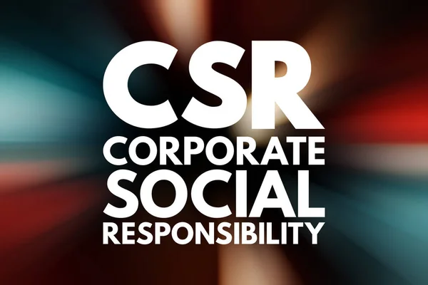 CSR - Corporate Social Responsibility acronym, business concept background