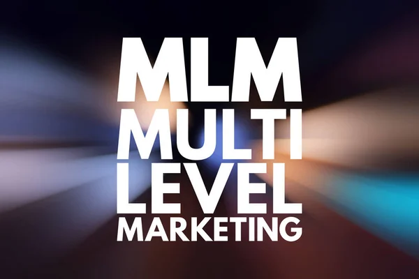 MLM - Multi Level Marketing acronym, business concept background