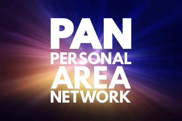 Pan Akronim Personal Area Network Latar Belakang Konsep Teknologi — Stok Foto