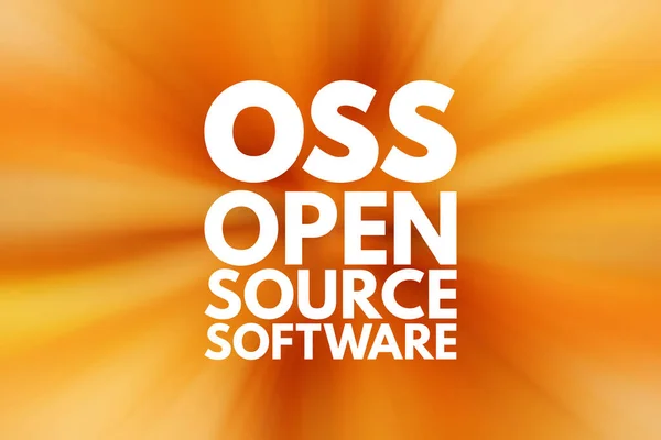 Oss Open Source Software Acronyme Concept Technologique Background — Photo