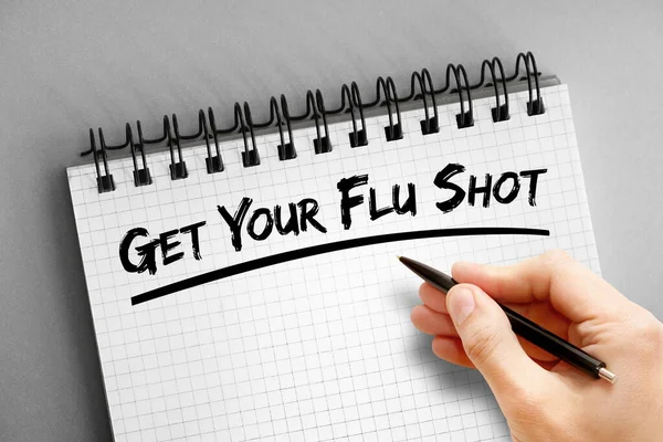 Get Your Flu Shot text, health concept background