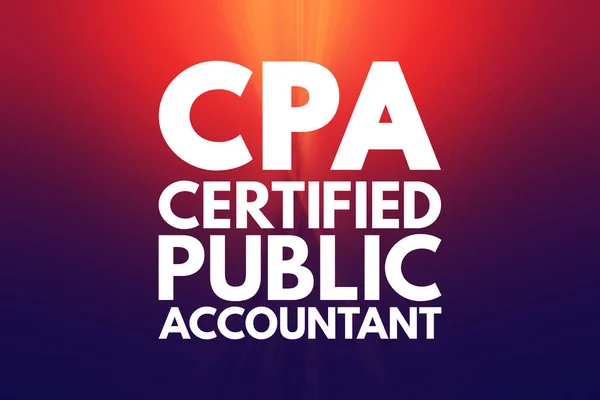 Cpa Certified Public Accountant Akronym Geschäftskonzept Hintergrund — Stockfoto