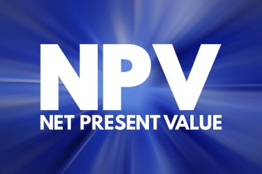 NPV - Net Present Value acronym, business concept background clipart