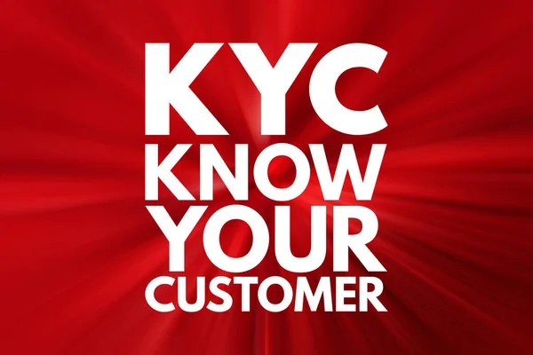 KYC - Know Your Customer acronym, business concept background
