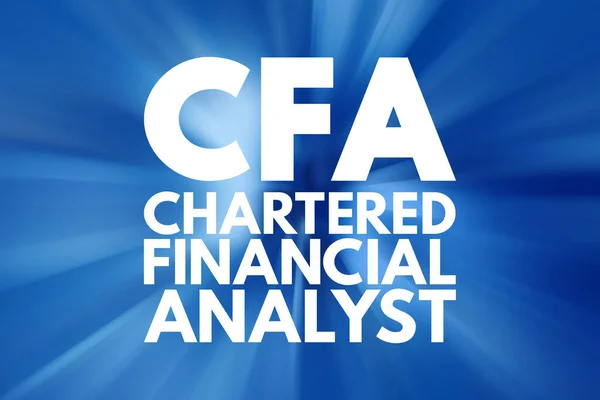 Cfa Chartered Financial Analyst Acronym Business Concept Background — стокове фото
