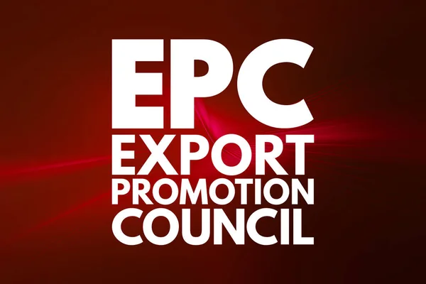 Epc Export Promotion Council Acronym Business Concept Background — Stock Photo, Image