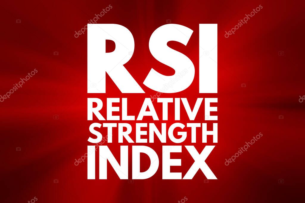 RSI - Relative Strength Index acronym, business concept background