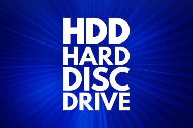 HDD - Disk Sürücüsü kısaltması, teknoloji kavramı arka planı