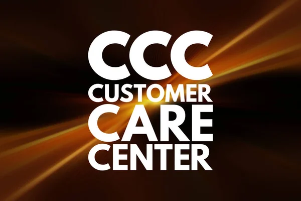 CCC - Customer Care Center acronym, business concept background