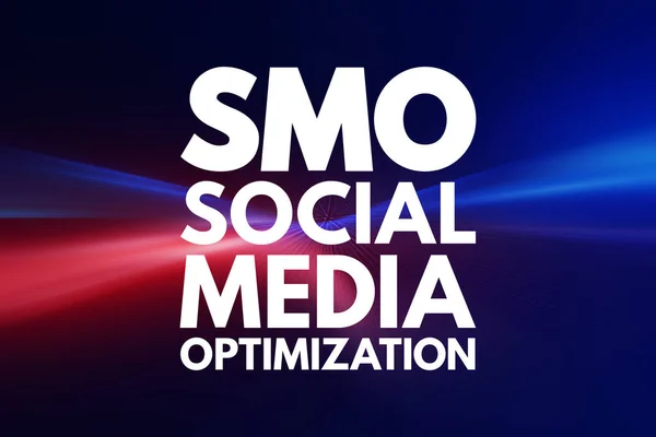 Smo Sociální Média Optimalizace Akronym Internet Koncept Pozadí — Stock fotografie