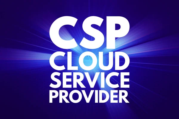 Csp Cloud Service Provider Acronyme Technologie Business Concept Background — Photo