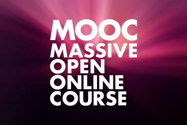 Mooc 大规模开放在线课程首字母缩写 商业概念背景 — 图库照片