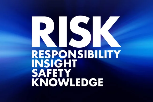 Risk Odpowiedzialność Wgląd Bezpieczeństwo Wiedza Akronim Biznes Pojęcie Tło — Zdjęcie stockowe