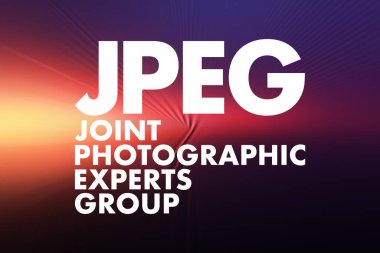 JPEG - Ortak Fotoğraf Uzmanları Grubu kısaltması, kavram arka planı