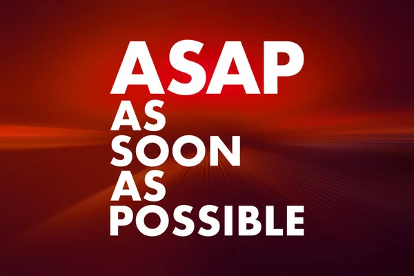 Asap Logo Que Possível Acrónimo Fundo Conceito Negócio — Fotografia de Stock