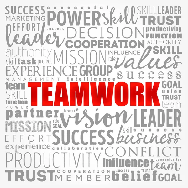 Teamwork Word Cloud Collage Business Concept Background — Stock Photo, Image