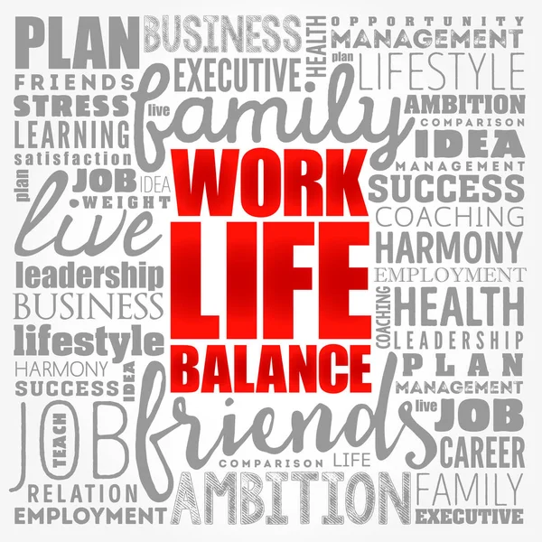 Work Life Balance Word Cloud Collage Concept Background — Stock Photo, Image