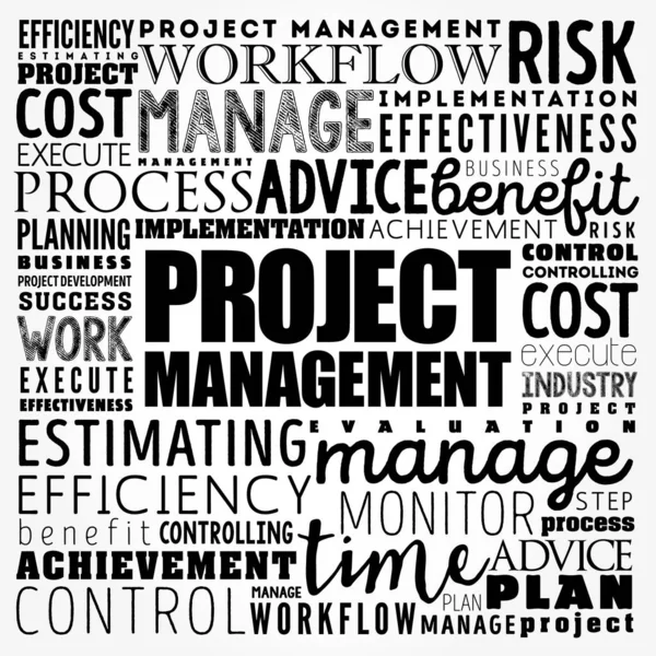 Project Management Word Cloud Business Concept Background — Stock Photo, Image