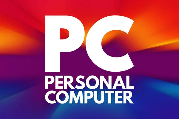 Akronim Personal Computer Latar Belakang Konsep Teknologi — Stok Foto