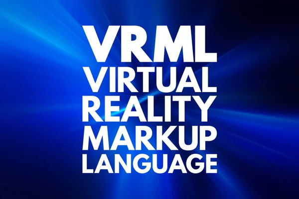 Vrml Virtual Reality Markup Acronyme Langage Contexte Concept Technologique — Photo