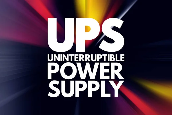 UPS - Uninterruptible Power Supply acronym, technology concept background