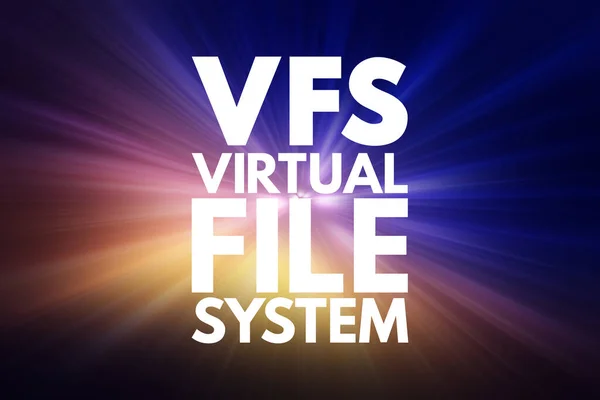 Vfs Acronyme Système Fichiers Virtuel Arrière Plan Concept Technologie — Photo