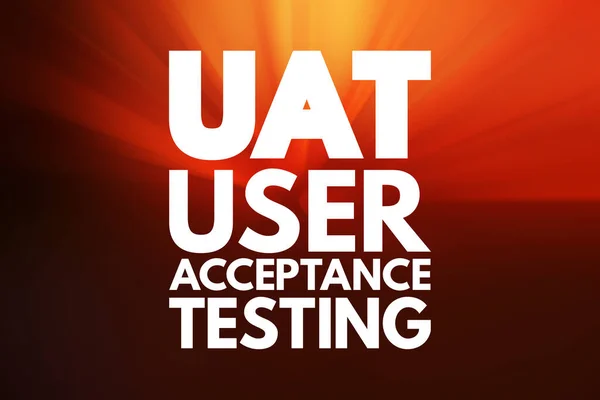 Uat Bruger Accept Test Akronym Teknologi Koncept Baggrund - Stock-foto