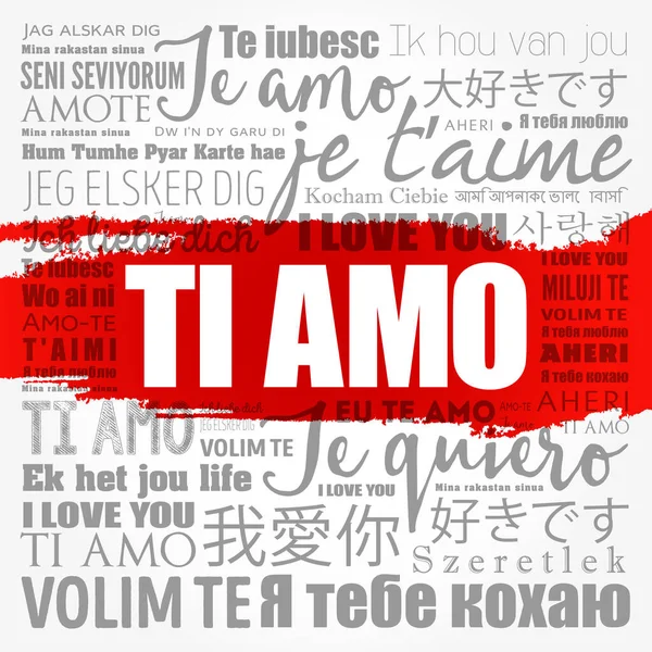 Amo Love You Italian Diverse Lingue Del Mondo — Foto Stock