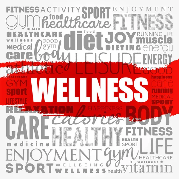 Wellness Word Cloud Fitness Sport Health Concept Background — Stock Photo, Image