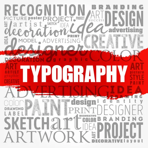 Typografie Woord Cloud Collage Creatief Concept Achtergrond — Stockfoto