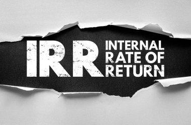 IRR Geri Gönderme Hızı metni sıkıntılı tipli. Finansal ölçümler, yatırımlar, karlılık, performans ve proje değerlendirmesi için kýsaltma kavramı