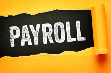 Yırtık kağıt arkaplanda para karşılığı kelime. Çalışanların maaşları, maaşları, insan kaynakları süreçleri, muhasebe, vergi dosyaları ve şirket tazminat sistemi için iş ve mali konsept imajı